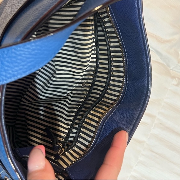 Kate Spade Austin Street Medium Hemsley Blue Pebbled Leather with Gold Studs - Picture 6 of 9